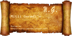 Mitli Germán névjegykártya